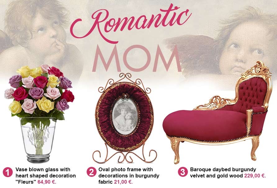 vase, picture frame and baroque chaise for Mom Romantic